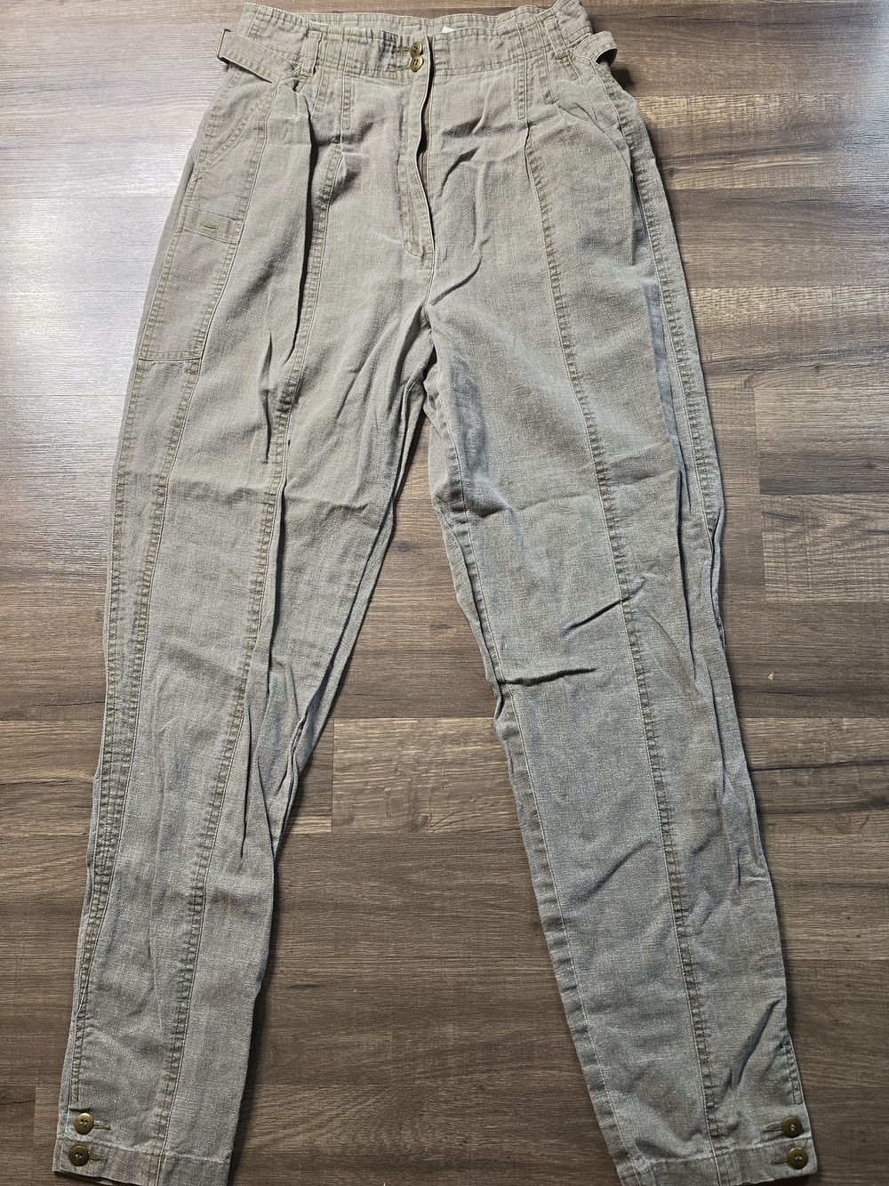 Together! Vintage High Rise Tapered Linen Blend Jeans Size 6 Retro 80s 90s